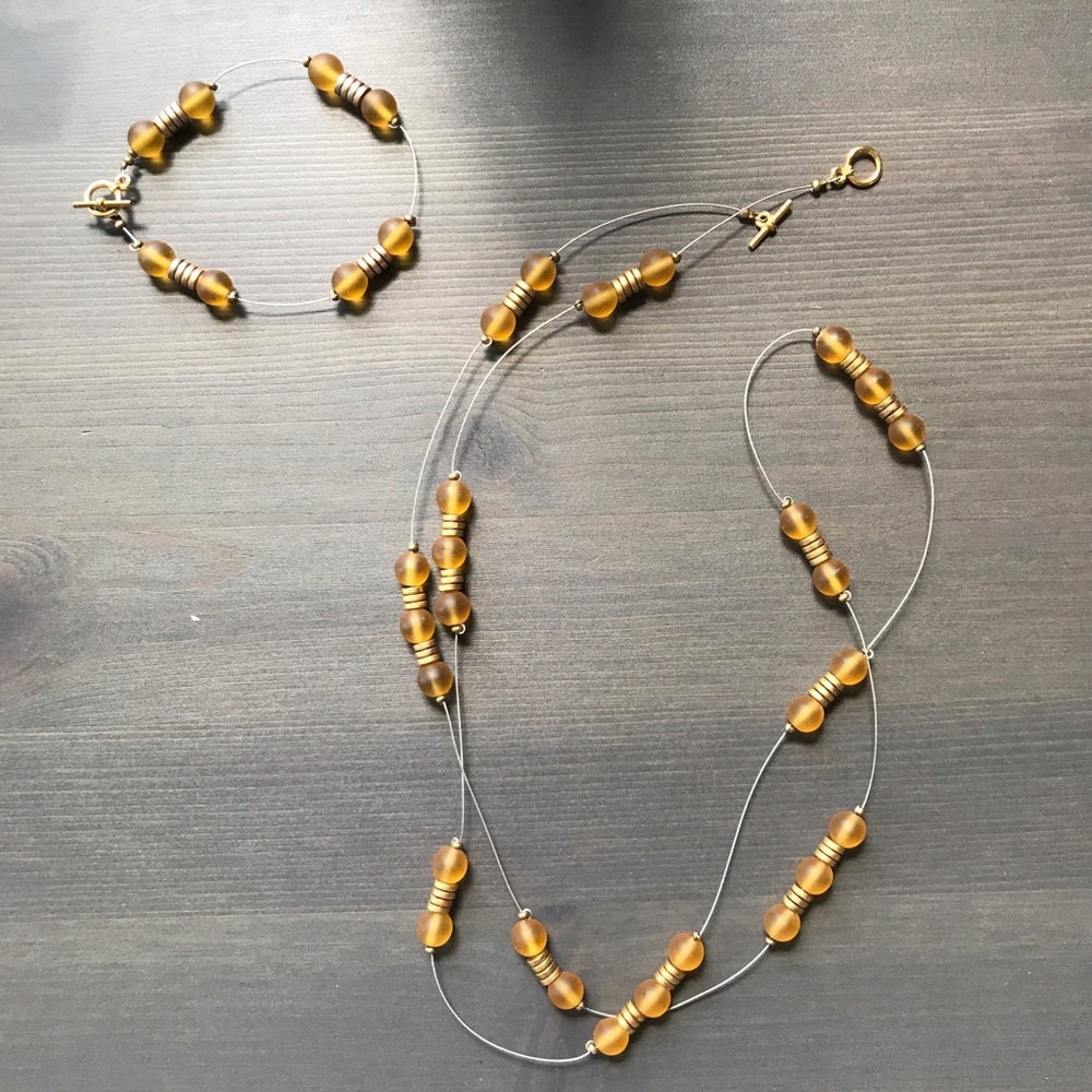 Handmade Wire and Bead Bracelet and Necklace
